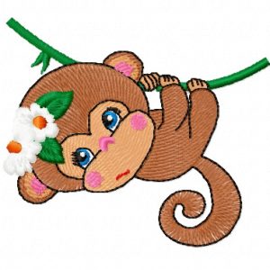 Funny monkey 3 embroidery design