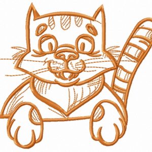 Funny pet kitten embroidery design