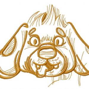 Funny pet puppy embroidery design