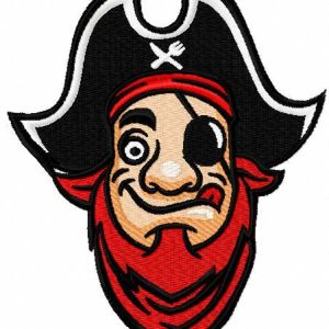 Funny pirate embroidery design