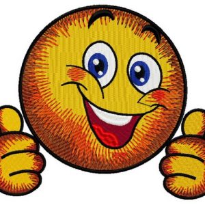 Funny smile embroidery design