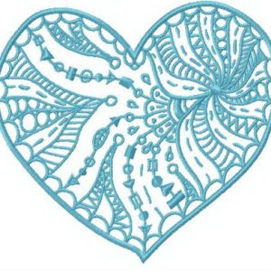 Funny web on heart embroidery design