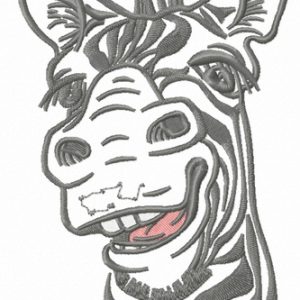 Funny zebra embroidery design
