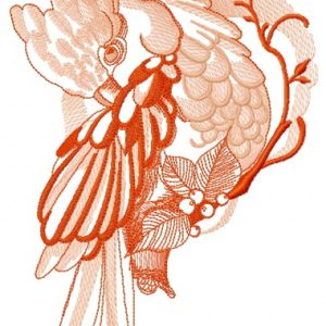 Galah parrot embroidery design