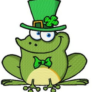 Gallant frog embroidery design