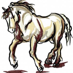Galloping gelding embroidery design