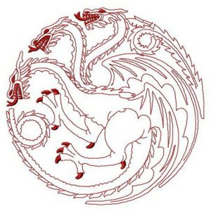 Game of Thrones Targaryen emblem embroidery design