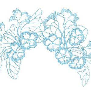 Garden flowers hair decoration embroidery design