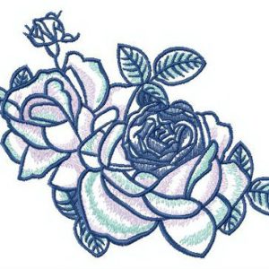 Garden roses embroidery design