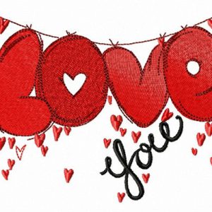 Garland for girlfriend embroidery design