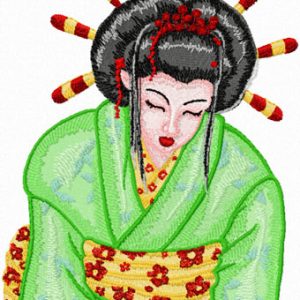 Geisha  embroidery design