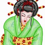 Geisha  embroidery design