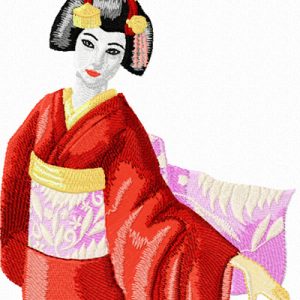 Geisha  embroidery design
