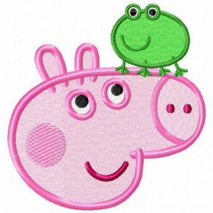George and frog embroidery design