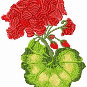 Geranium flower embroidery design