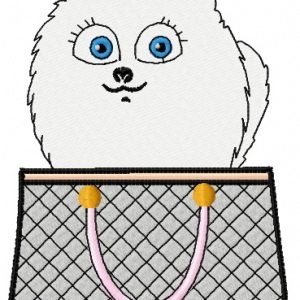 Gidget in hand bag embroidery design
