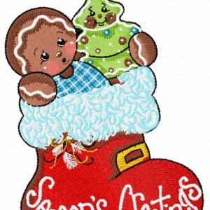 Gingerbread boy 4 embroidery design