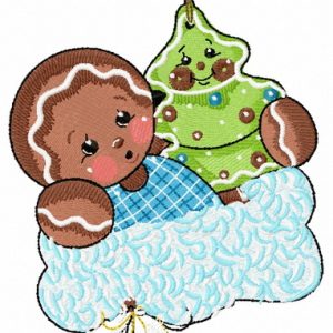 Gingerbread boy 5 embroidery design