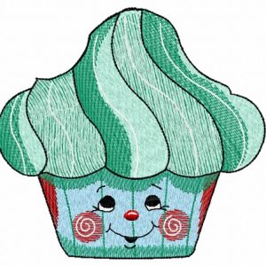 Gingerbread cupcake 2 embroidery design