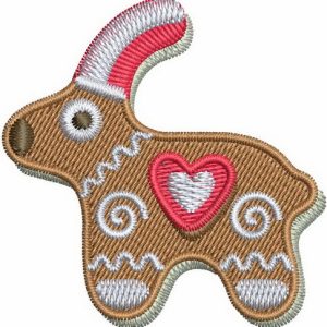 Gingerbread deer embroidery design