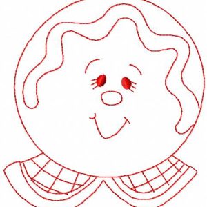 Gingerbread face 2 embroidery design