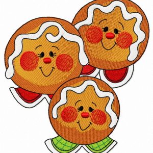 Gingerbread family 3 embroidery design