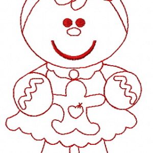 Gingerbread girl 3 embroidery design