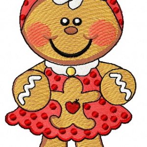 Gingerbread girl embroidery design