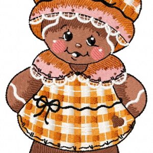 Gingerbread granny embroidery design