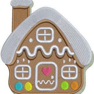 Gingerbread house embroidery design