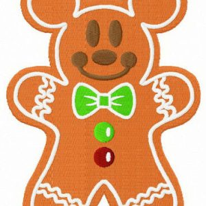 Gingerbread Mickey Mouse embroidery design