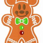 Gingerbread Mickey Mouse embroidery design