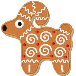 Gingerbread ram embroidery design