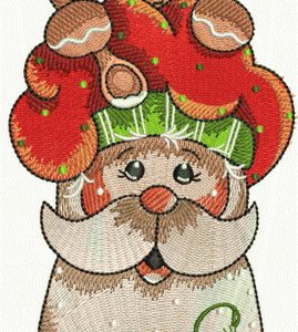 Gingerbread Santa embroidery design