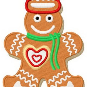 Gingerbread snowman embroidery design