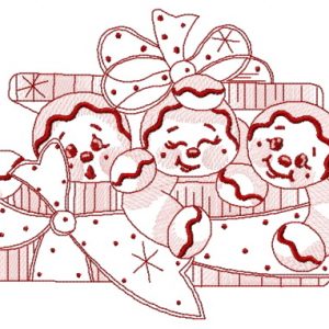 Gingerbread trio 2 embroidery design