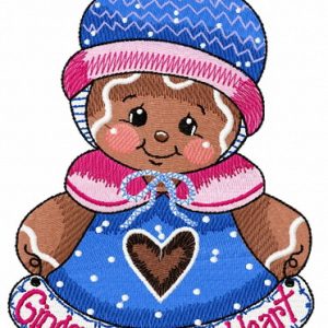 Gingers warm the heart embroidery design