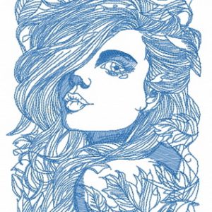 Girl and autumn fall 2 embroidery design