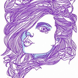 Girl and autumn fall 4 embroidery design