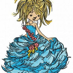 Girl in a luxurious dress 2 embroidery design