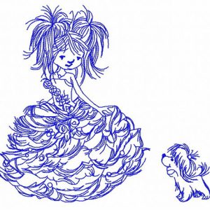 Girl in a luxurious dress 4 embroidery design