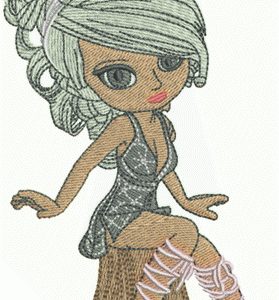 Girl in forest 3 embroidery design