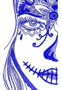 Girl on Halloween party 2 embroidery design
