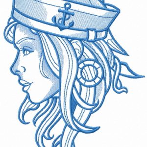 Girl sailor blue gamma embroidery design