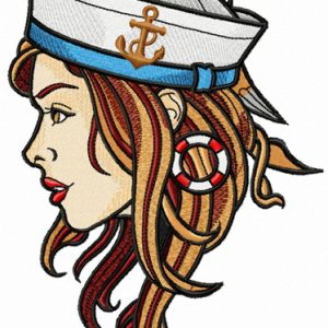 Girl sailor embroidery design