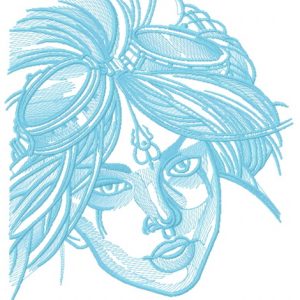 Girl with goggles embroidery design