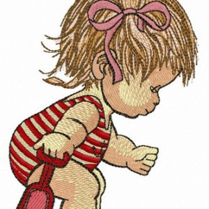 Girl with scoop embroidery design