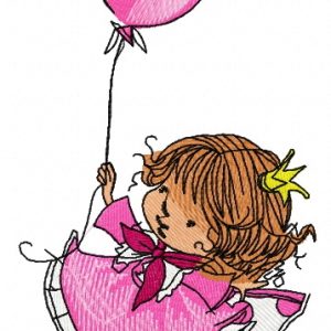 Girl's 2nd birthday 2 embroidery design