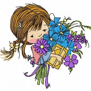 Girl's birthday 5 embroidery design