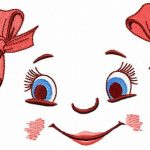 Girl's face embroidery design